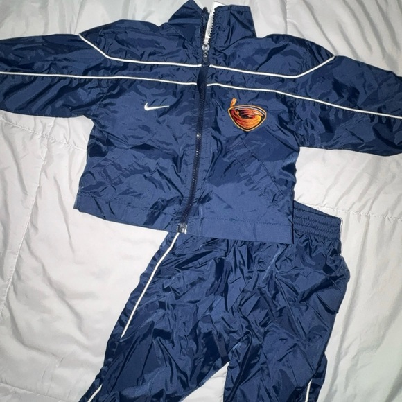VINTAGE 90S NIKE TRACKSUIT 12 MONTHS ATLANTA THRASHERS - Picture 1 of 8